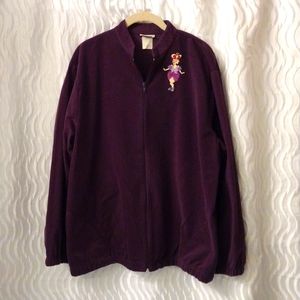BonWorth Zip up Jacket Sz M Spacious Plum Purple 2 pockets Granny Bon Worth